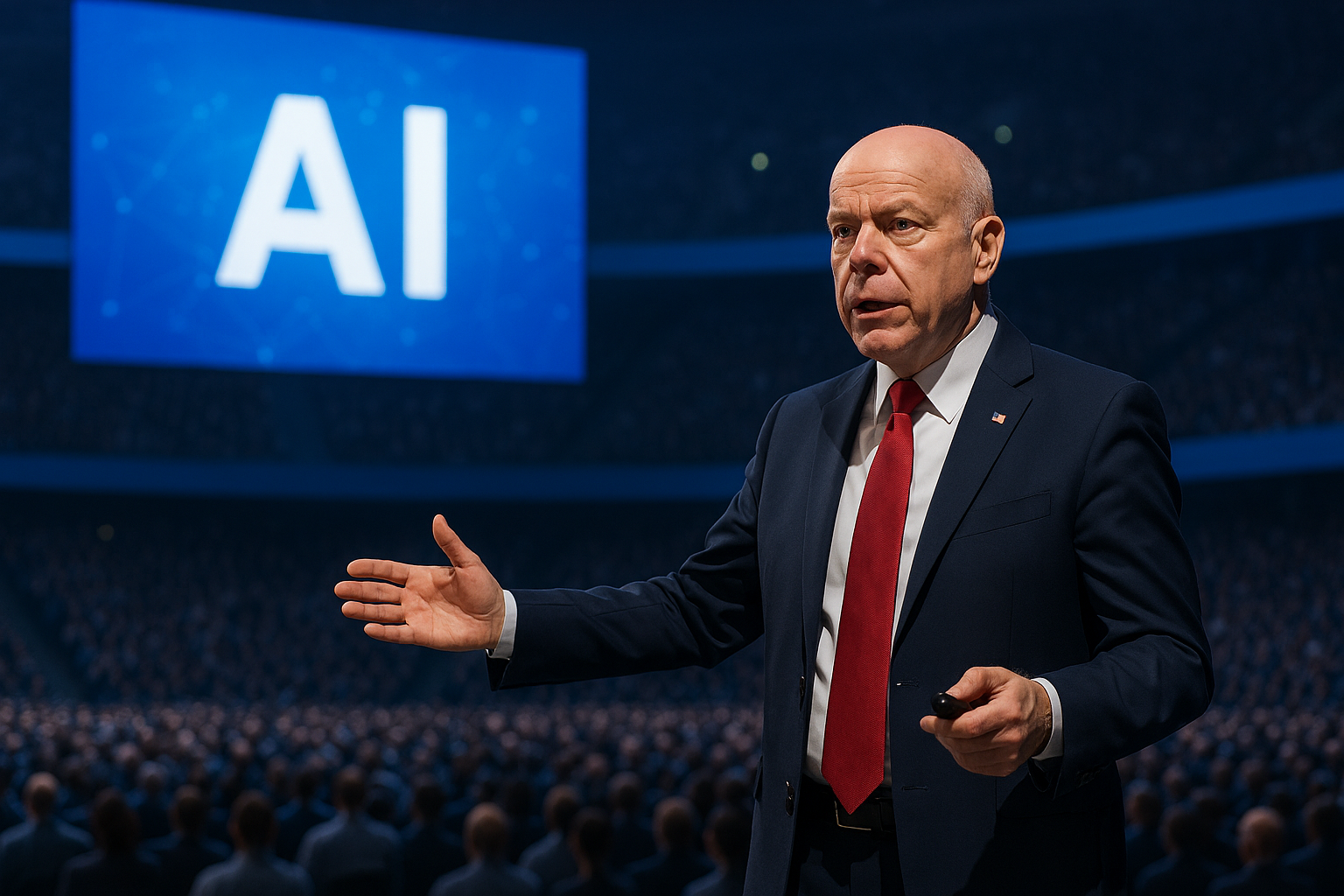  Speech at to a packed stadium at a major AI conference